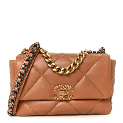 Chanel Lambskin Quilted Medium Chanel 19 Flap Brown 1 of 10