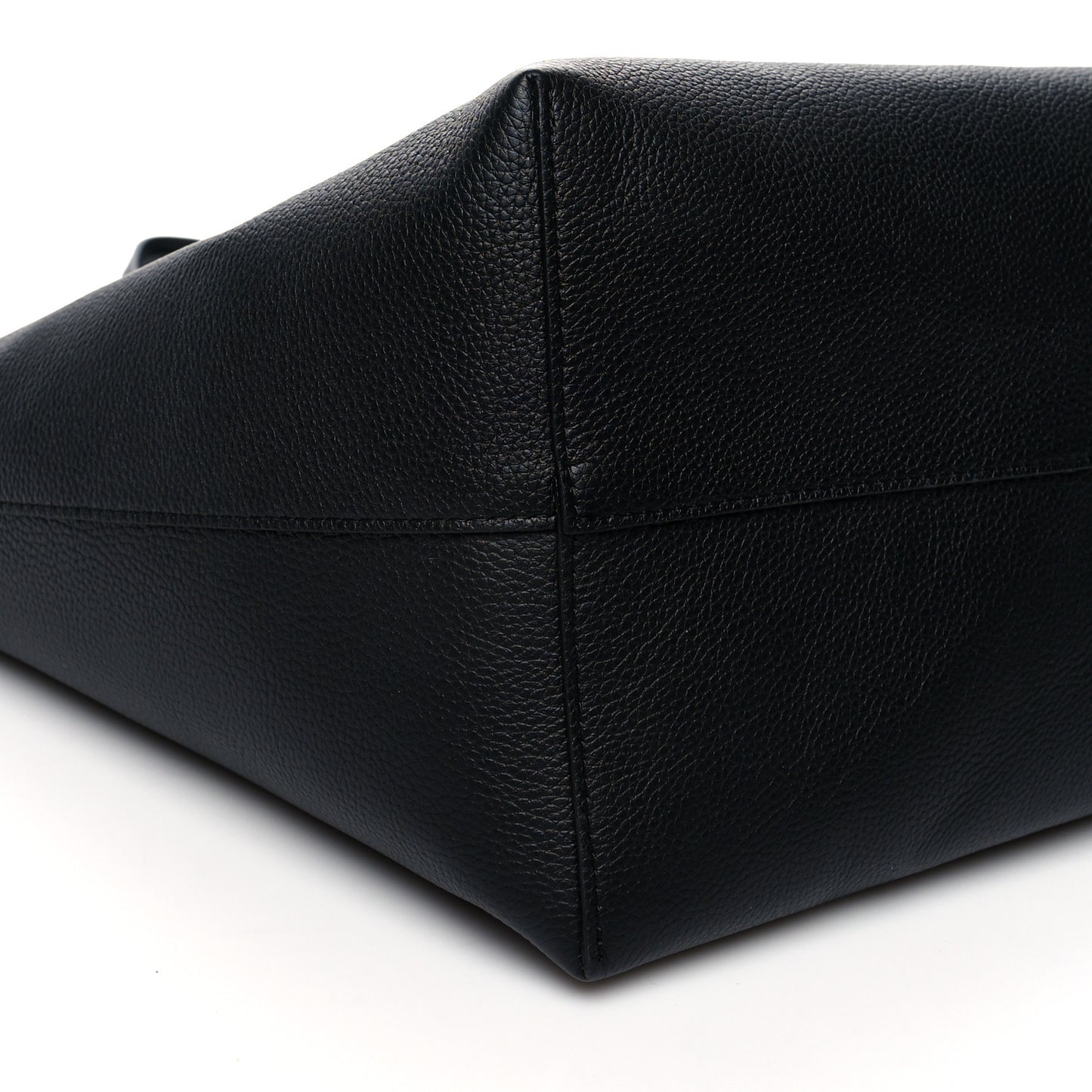 Grained Calfskin Skull Open Shopper Tote Black