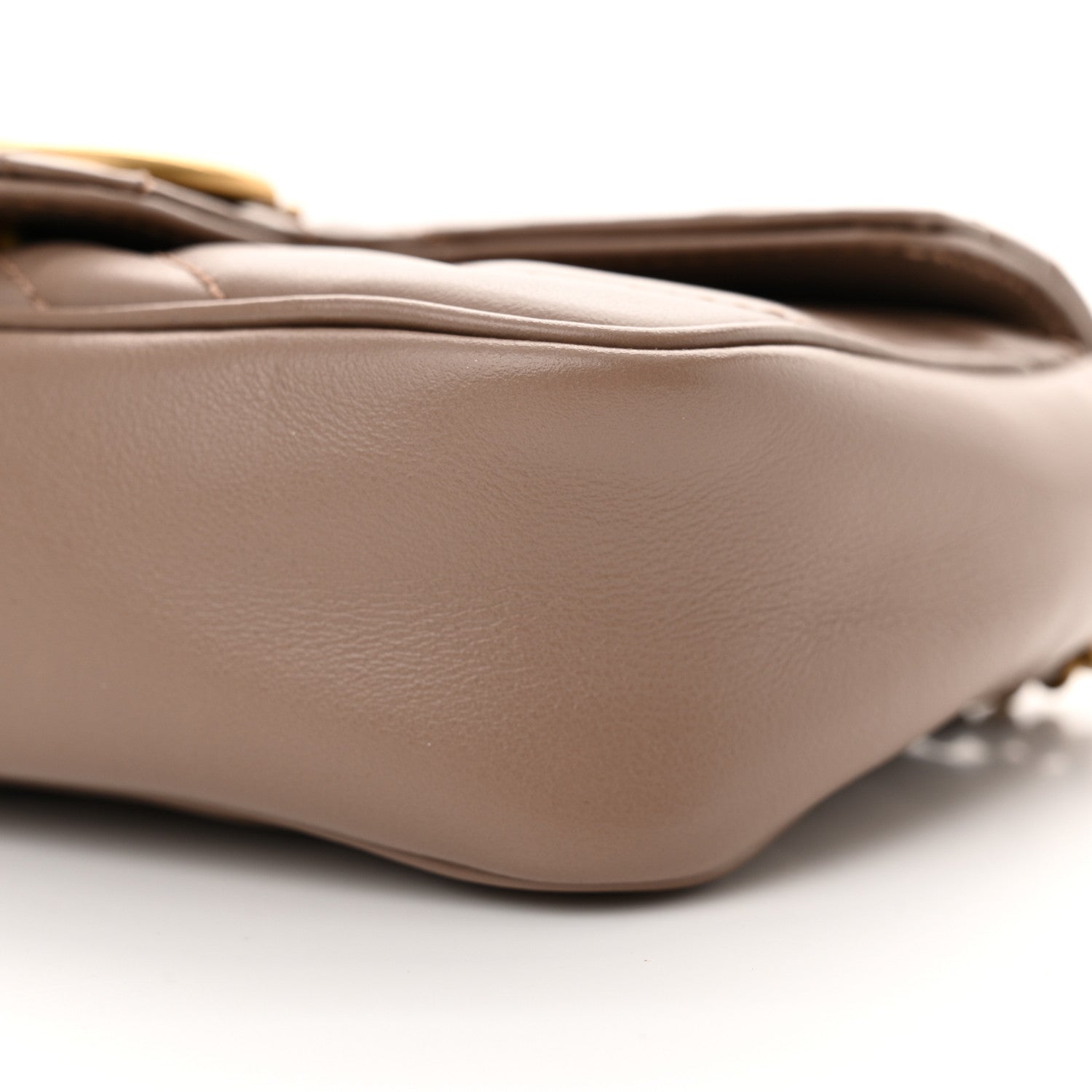 Gucci Calfskin Matelasse Super Mini GG Marmont Shoulder Bag Porcelain Rose 10 of 12