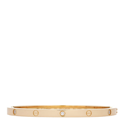 Cartier 18K Yellow Gold 6 Diamond Small LOVE Bracelet 15 1 of 8