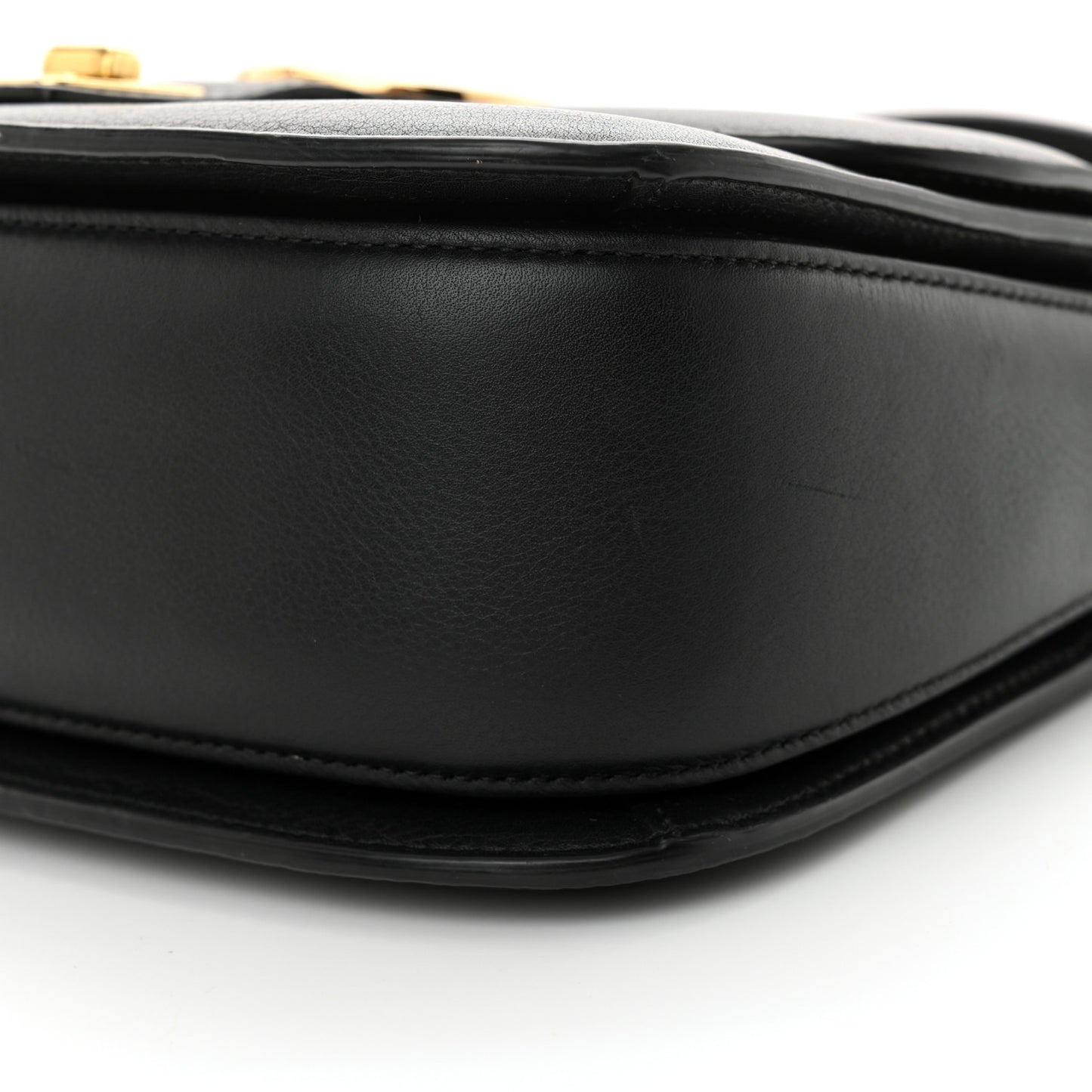 Roxy Calfskin Small Blondie Top Handle Shoulder Flap Bag Black