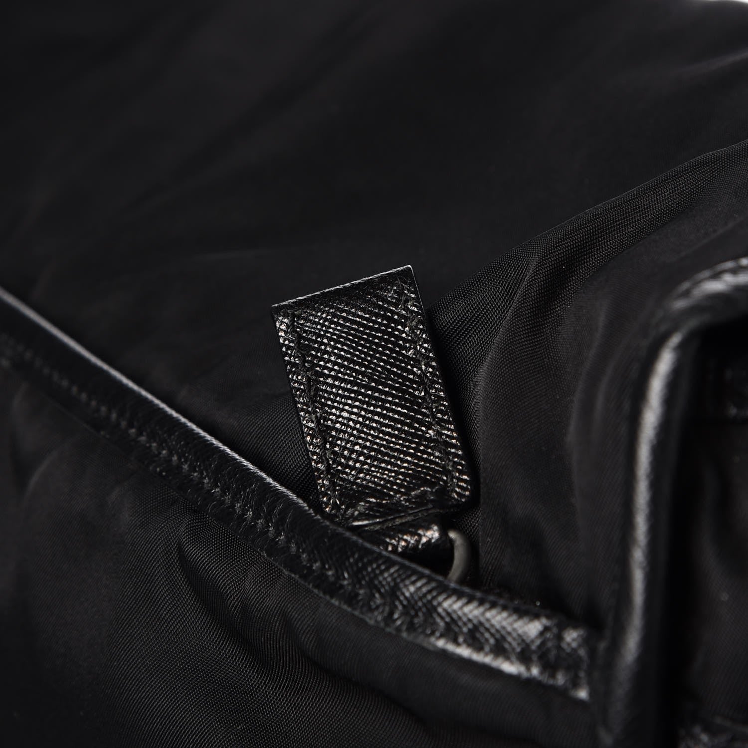 Prada Tessuto Nylon Saffiano Messenger Bag Nero Black 10 of 11