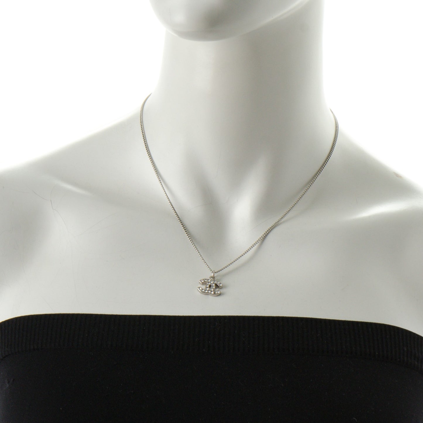 Crystal Timeless CC Necklace Silver