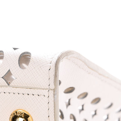 Prada Saffiano Perforated Tote Talco 11 of 14