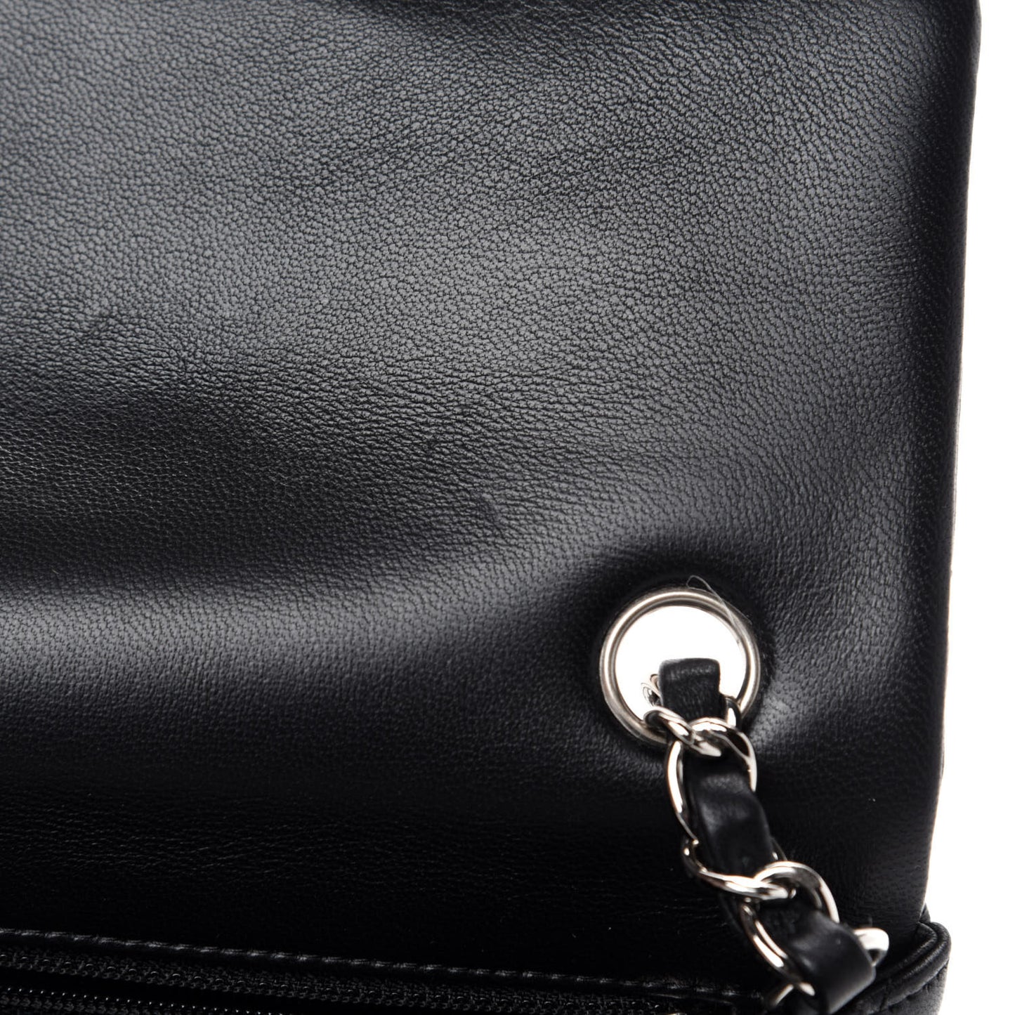 Lambskin Quilted Mini Rectangular Flap Black