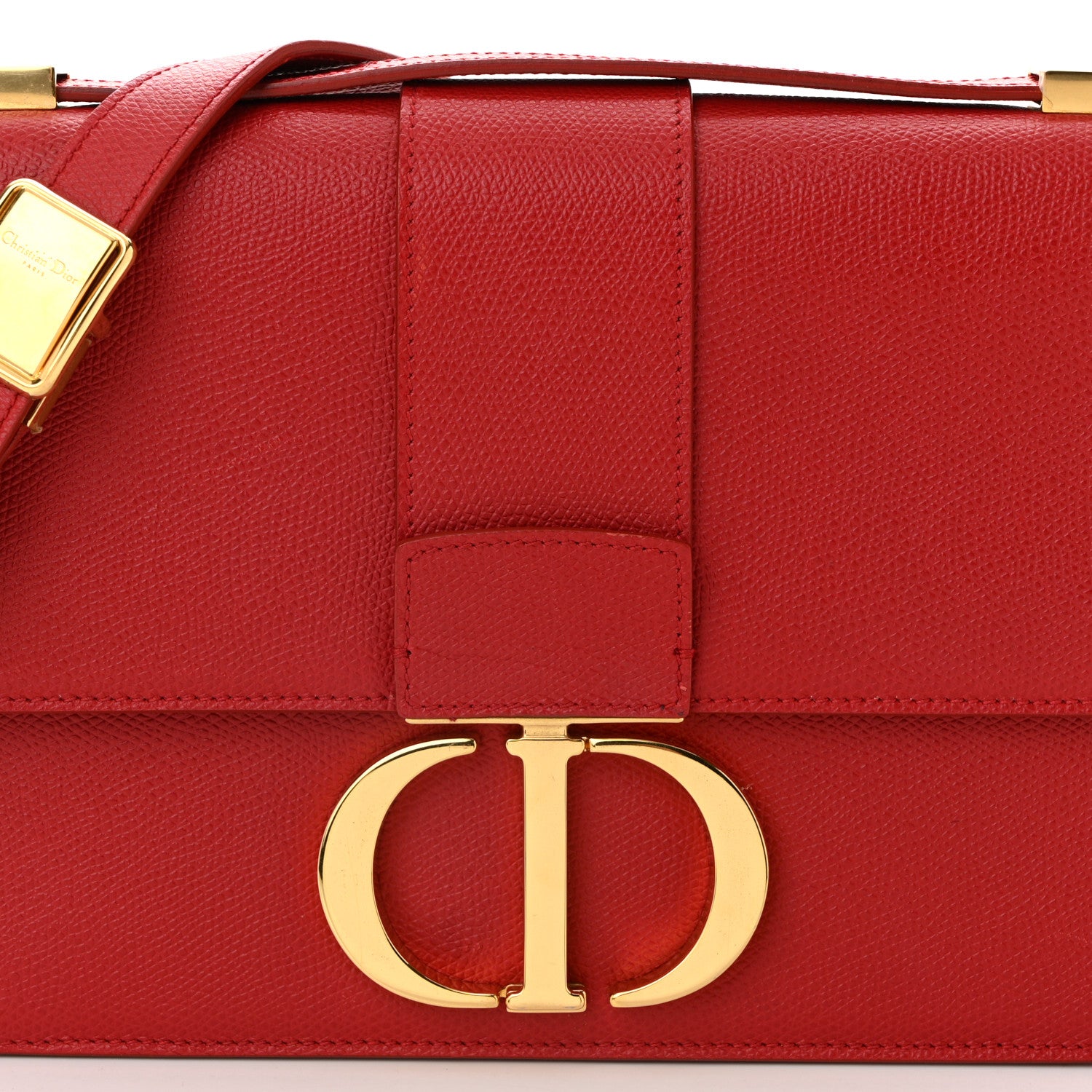 Christian Dior Grained Calfskin 30 Montaigne Flap Bag Red 8 of 11