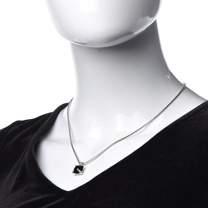 David Yurman Sterling Silver Diamond Black Onyx 11mm Chatelaine Pendant Necklace 2 of 6