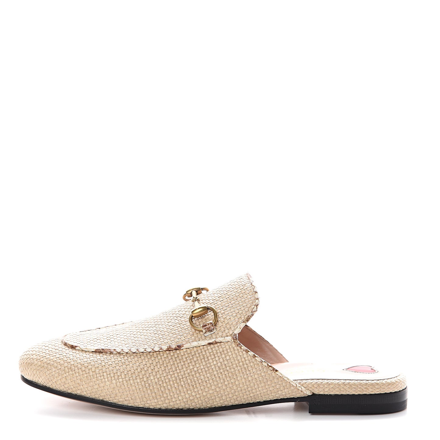 Straw Elaphe Womens Princetown Slippers 37 Natural Cream Brown