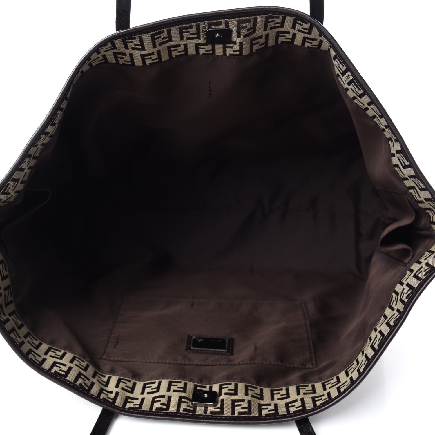 Fendi Zucchino Large Shopper Tote Brown 5 of 9