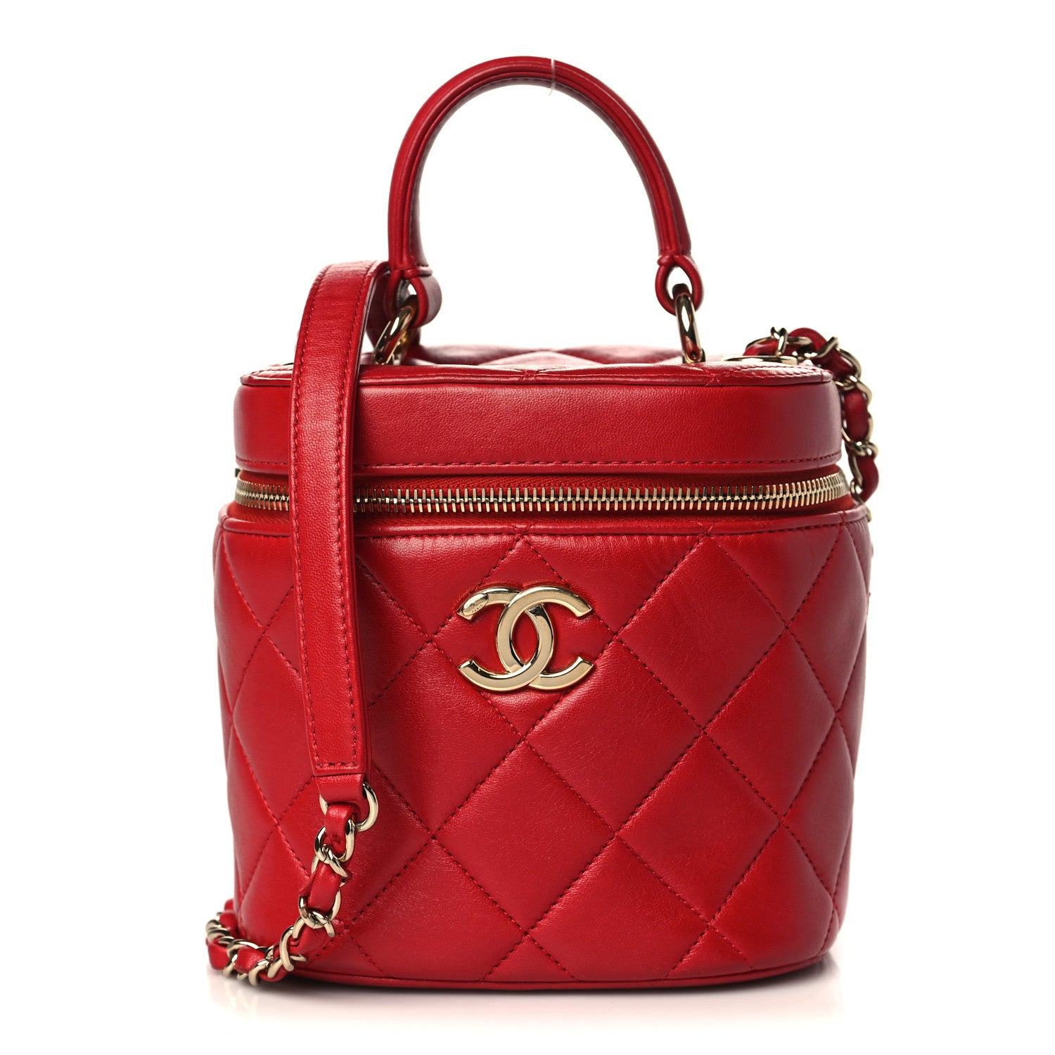 Chanel Lambskin Quilted Trendy Vanity Case Red 1 of 9