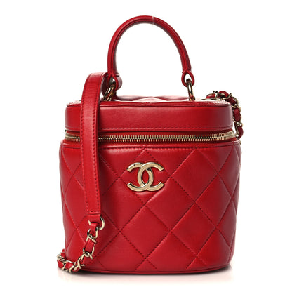 Chanel Lambskin Quilted Trendy Vanity Case Red 1 of 9
