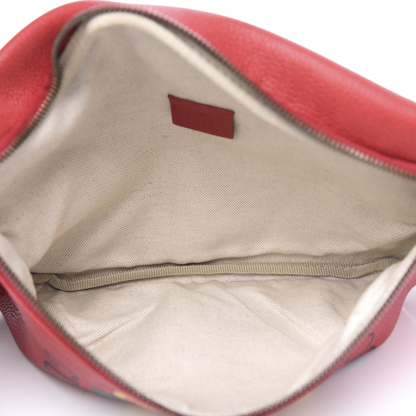 Grained Calfskin Logo Belt Bag Hibiscus Red