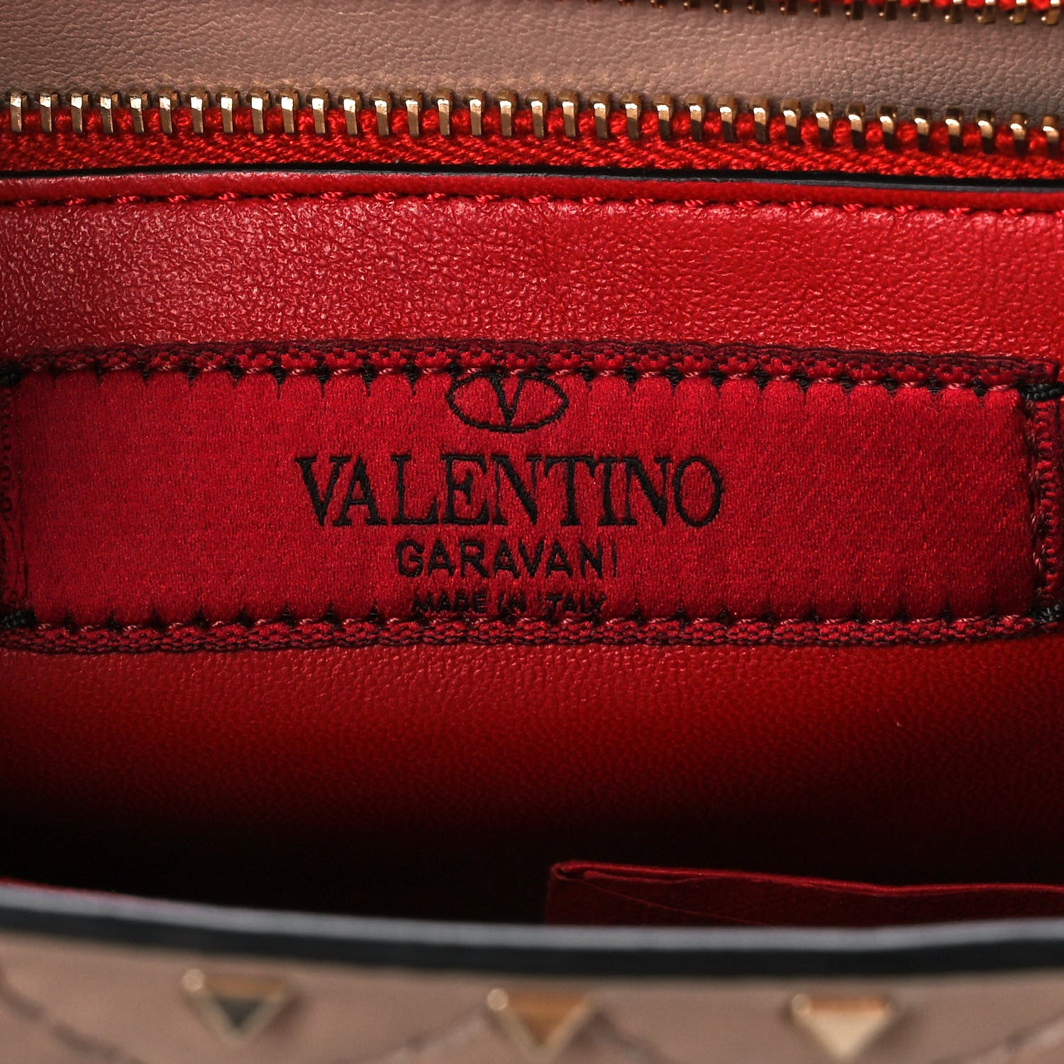 Valentino Garavani Lambskin Rockstud Spike Wallet on Chain Poudre 6 of 10