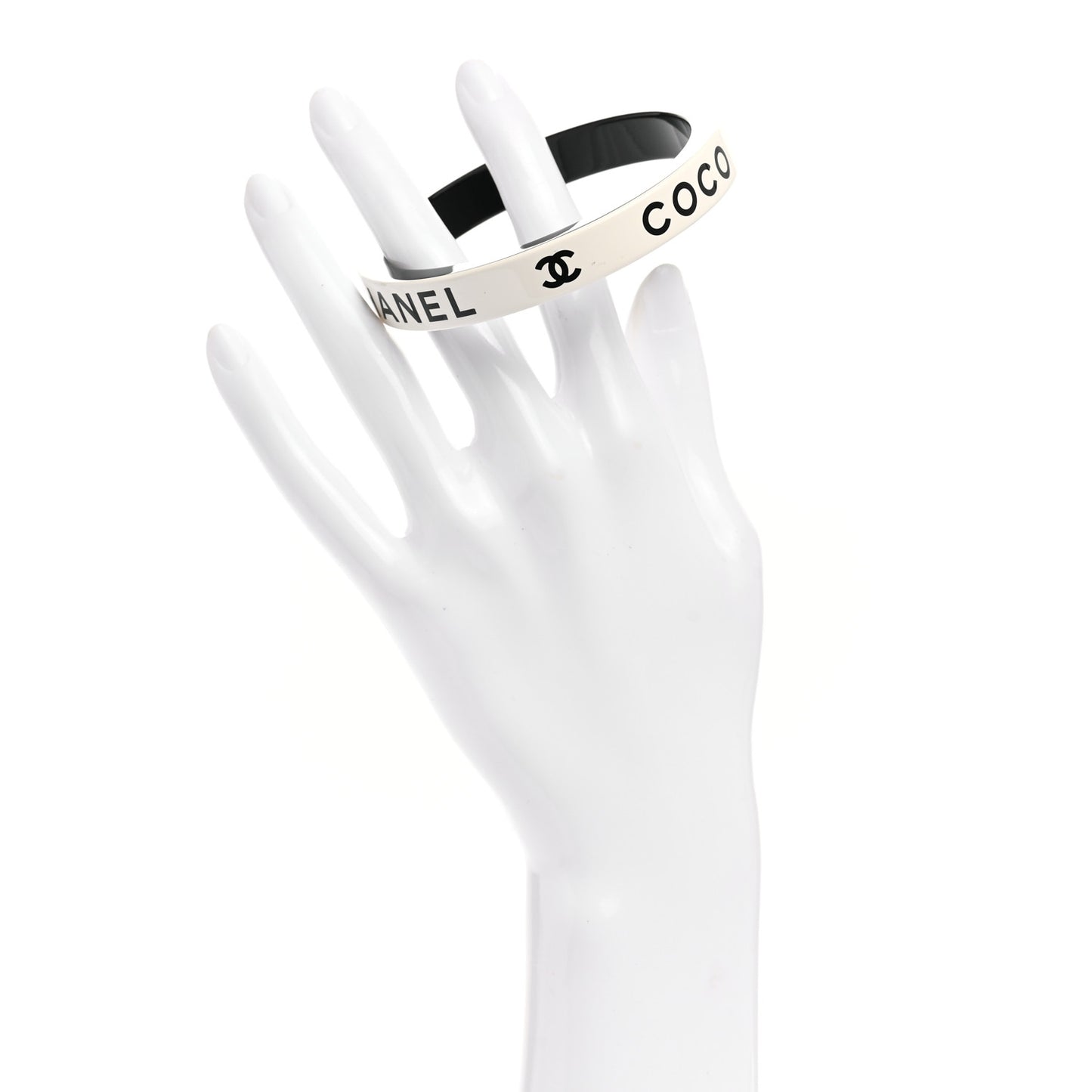 Resin Logo Bangle Bracelet White Black