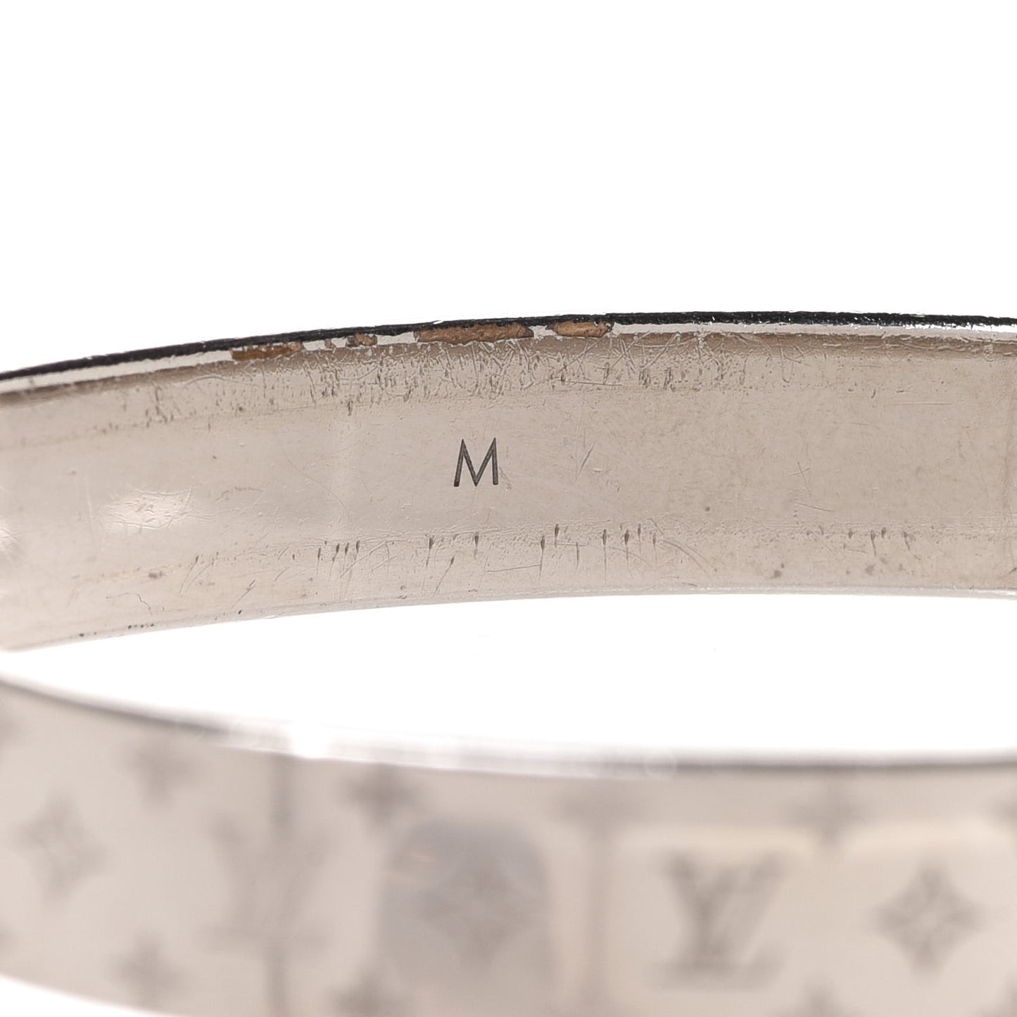 Brass Palladium Plated Nanogram Cuff M Silver