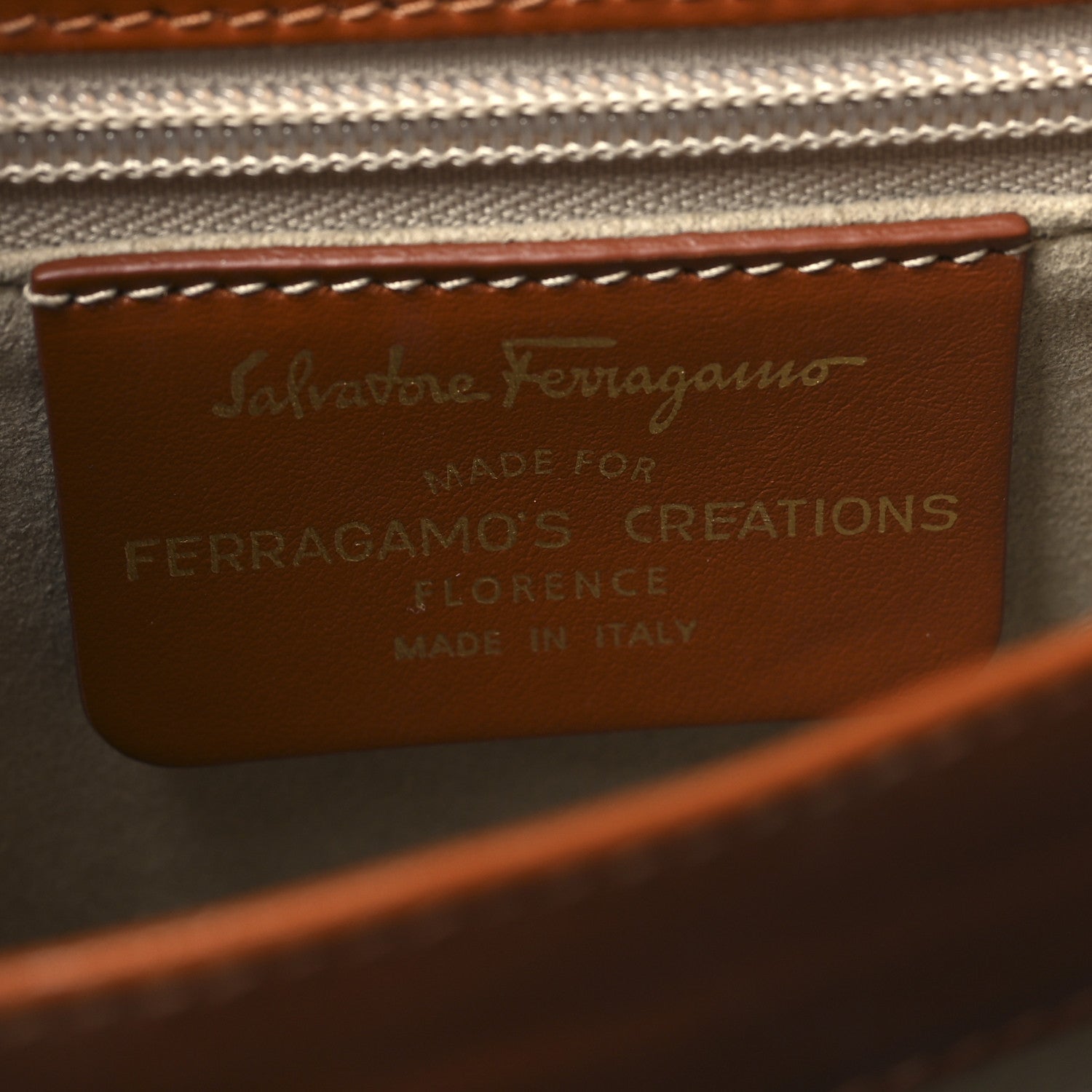 Salvatore Ferragamo Brushed Off Calfskin Small Iconic Top Handle Cuoio 6 of 13