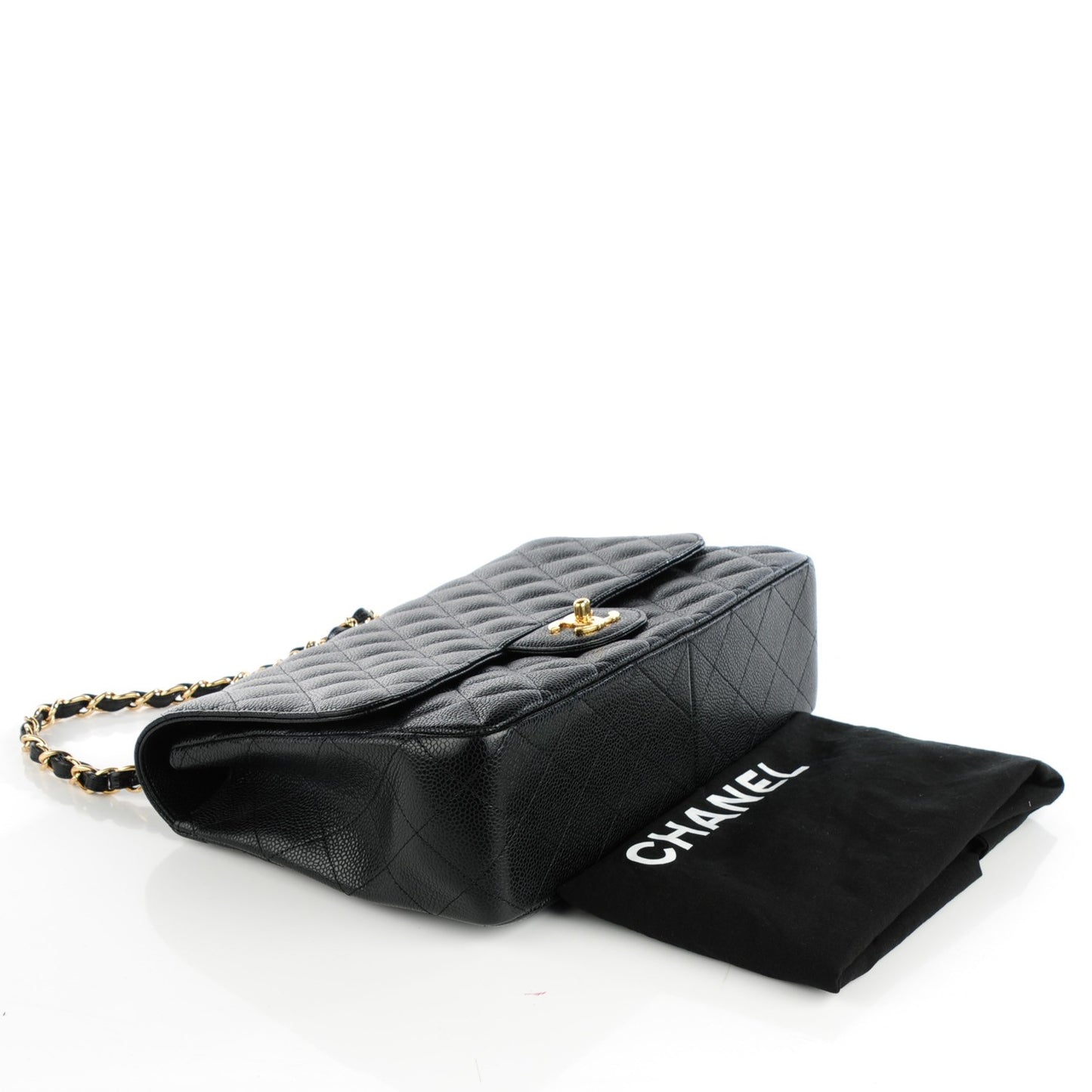 Caviar Quilted Jumbo Single Flap Black