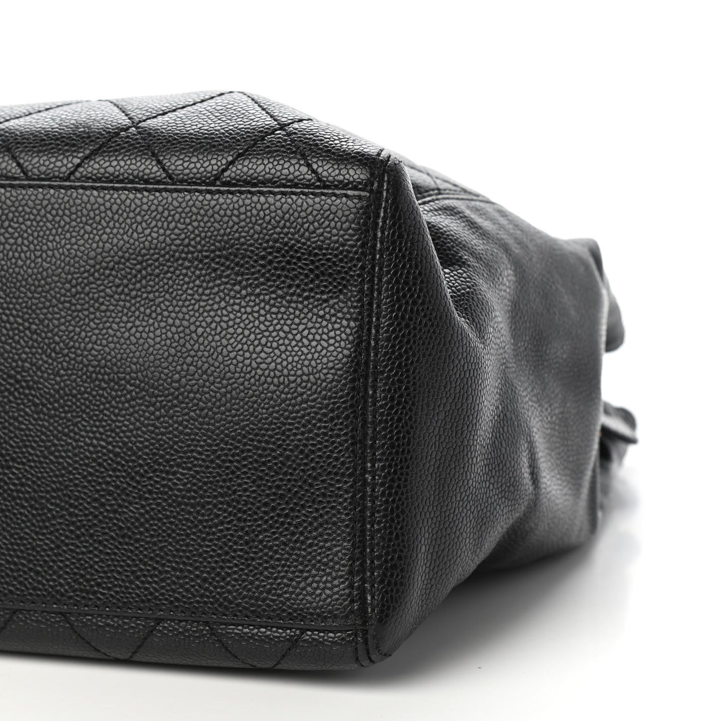 Caviar Quilted CC Shopping Tote Black