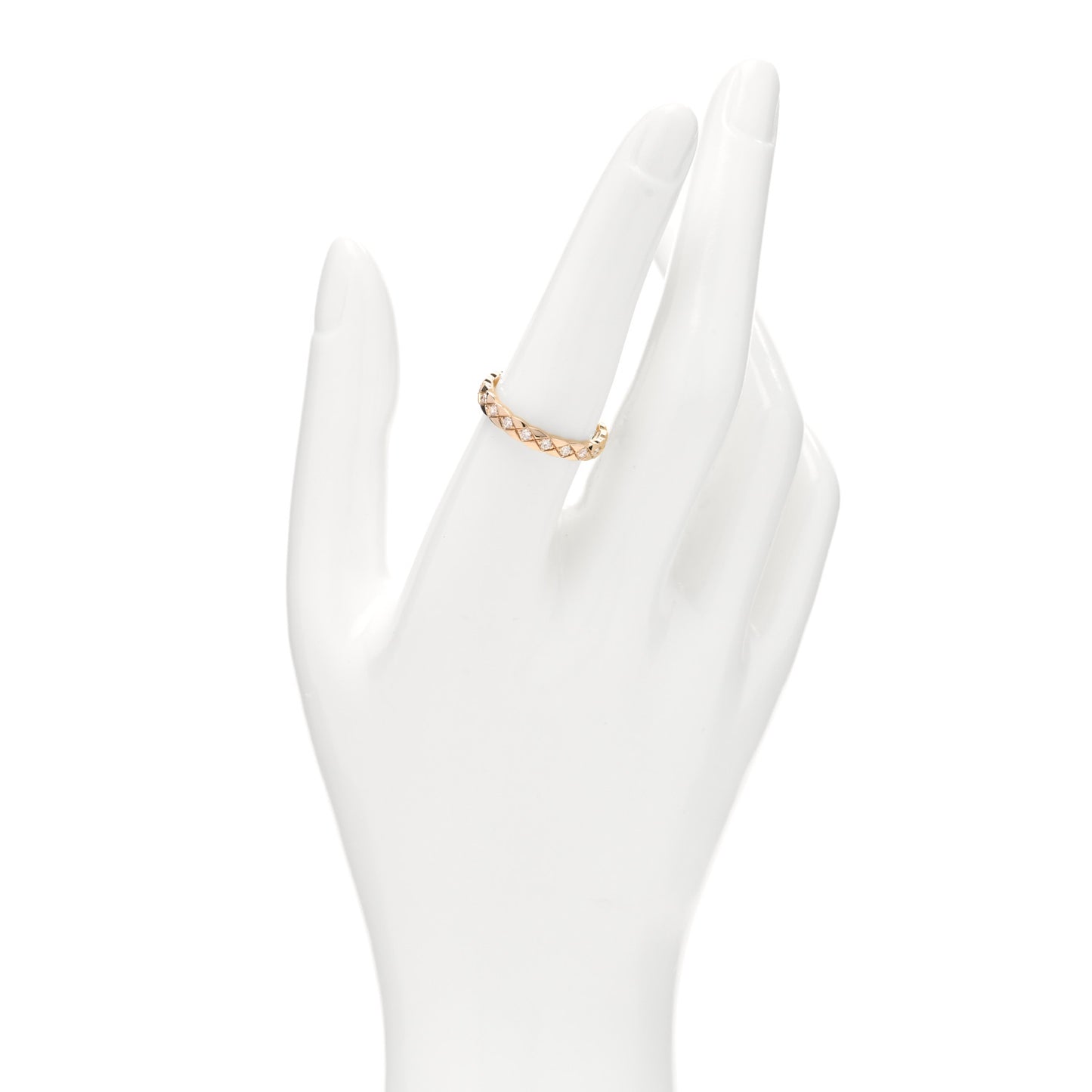 18K Beige Gold Diamond Mini Coco Crush Ring 57 8