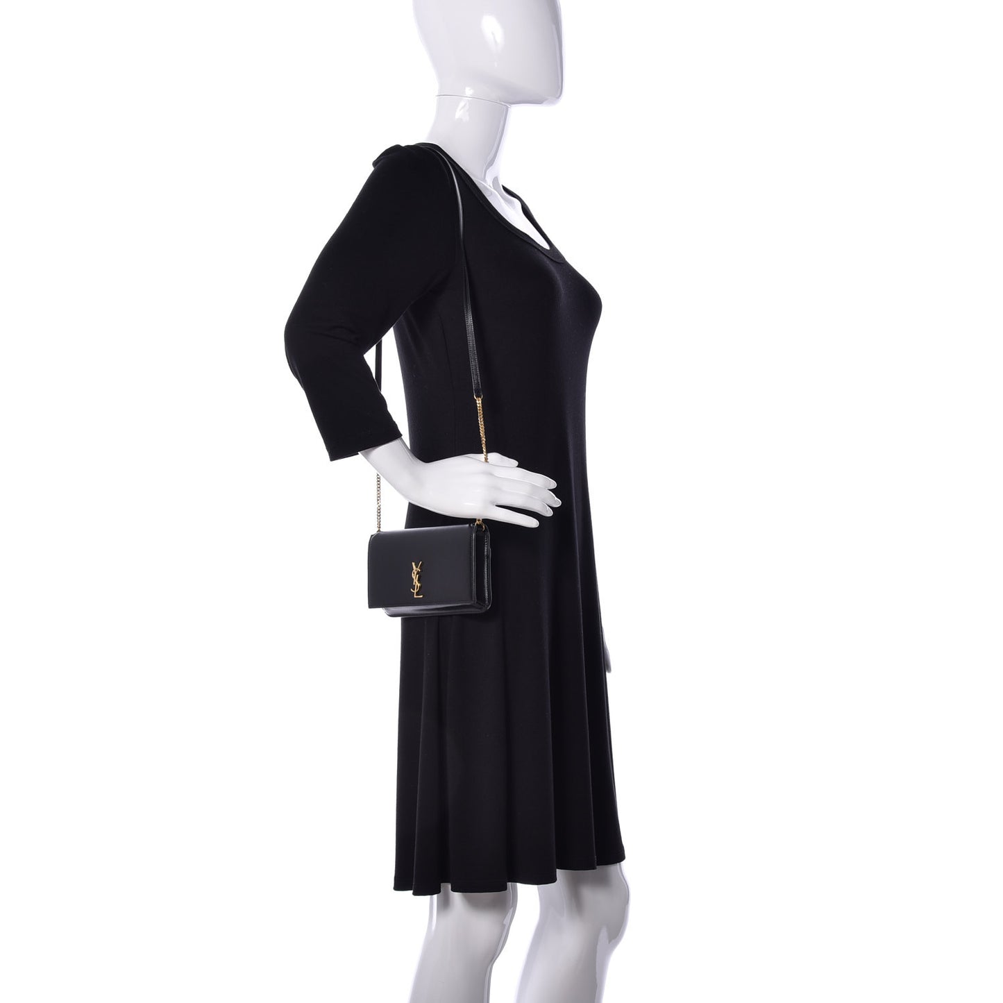 Smooth Calfskin Monogram Phone Holder Crossbody Black