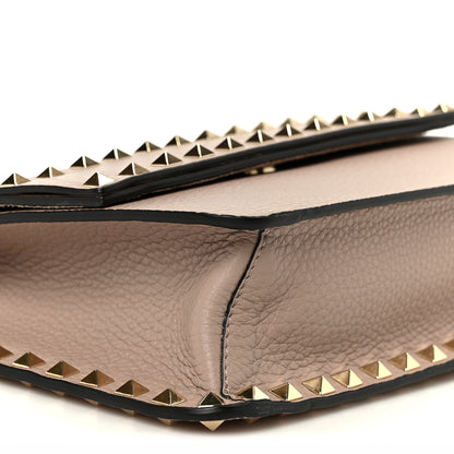 Valentino Garavani Pebbled Calfskin Rockstud Side Slip Crossbody  Poudre 8 of 9