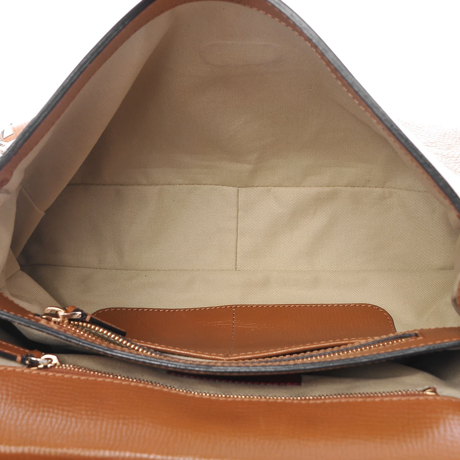 Valentino Garavani Textured Calfskin Rockstud Frame Handle Bag Tan 5 of 7