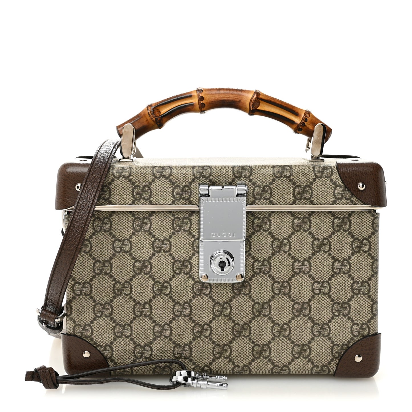 GG Supreme Monogram Globe-Trotter Beauty Case Brown