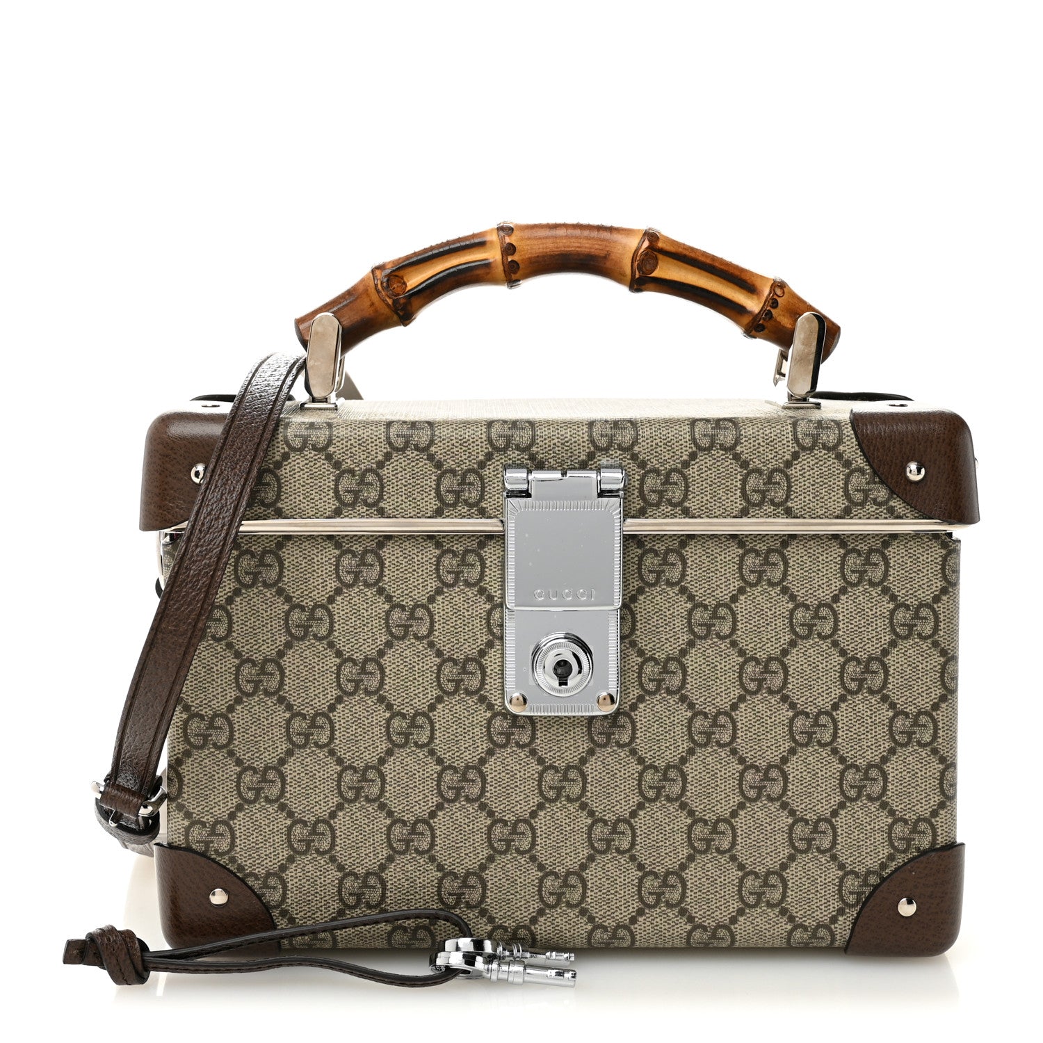 Gucci GG Supreme Monogram Globe-Trotter Beauty Case Brown 1 of 10