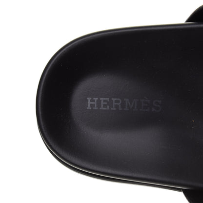 Hermes Calfskin Womens Chypre Sandals 35 Black 6 of 9