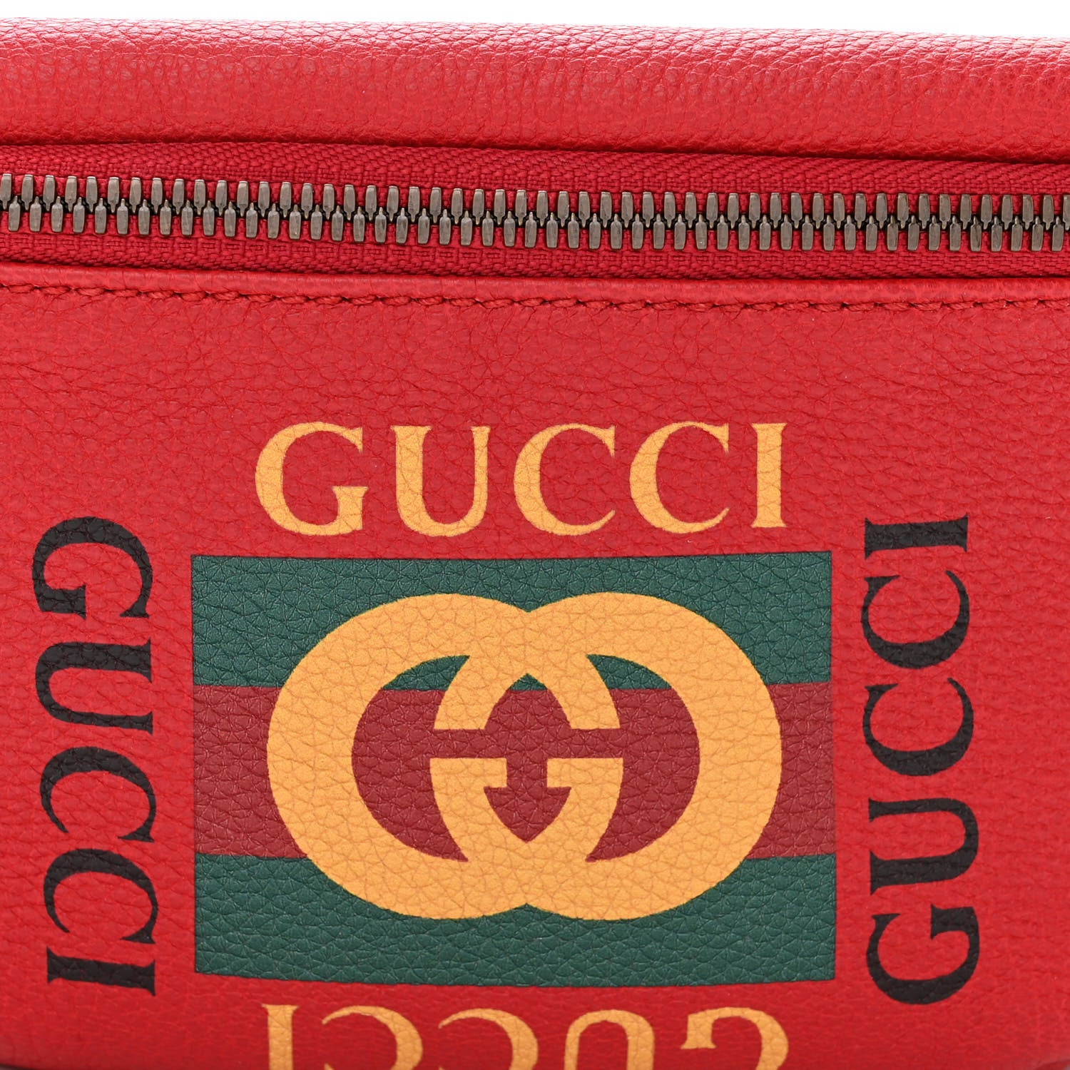 Gucci Grained Calfskin Small Logo Belt Bag Hibiscus Red 9 of 11