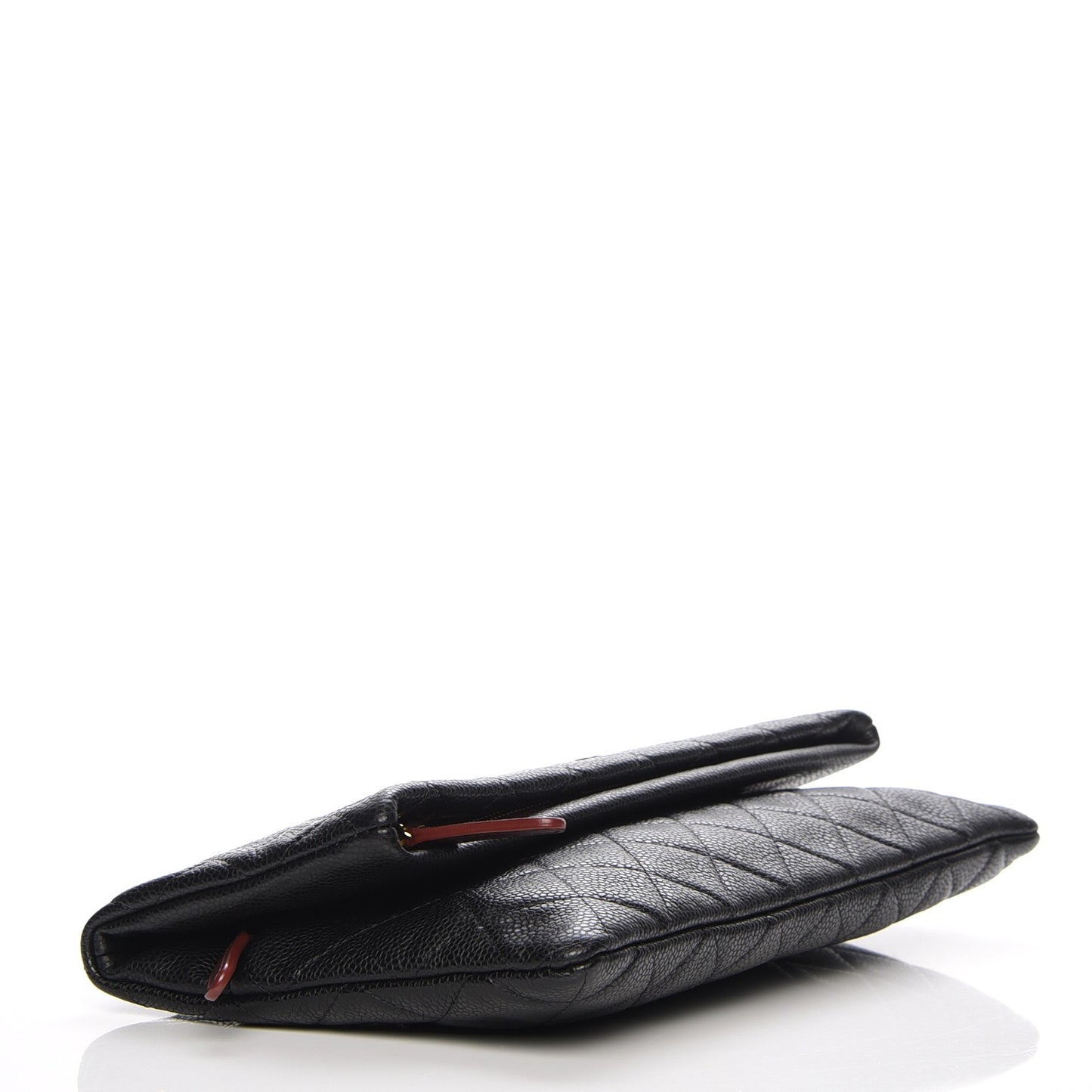 Caviar Quilted CC Beauty Clutch Black