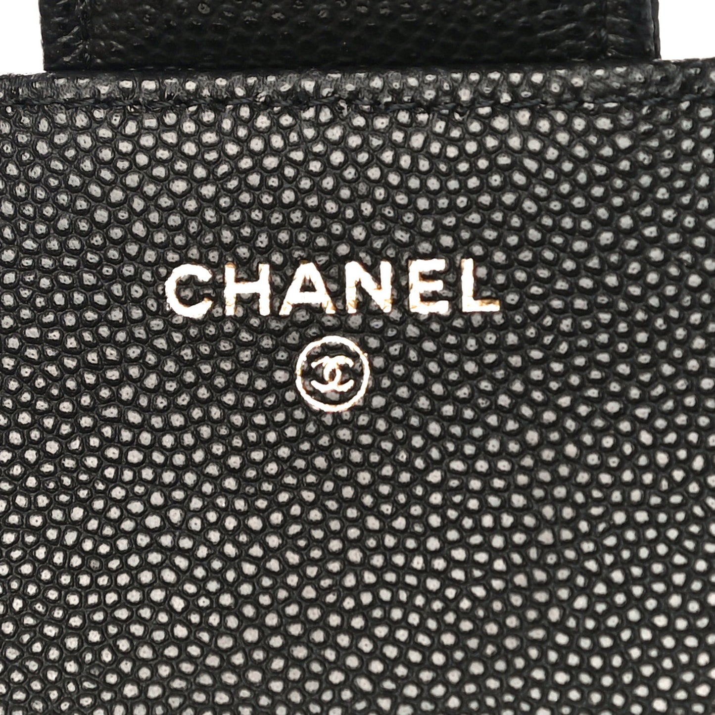 Caviar Quilted Glasses Case With Chain Black