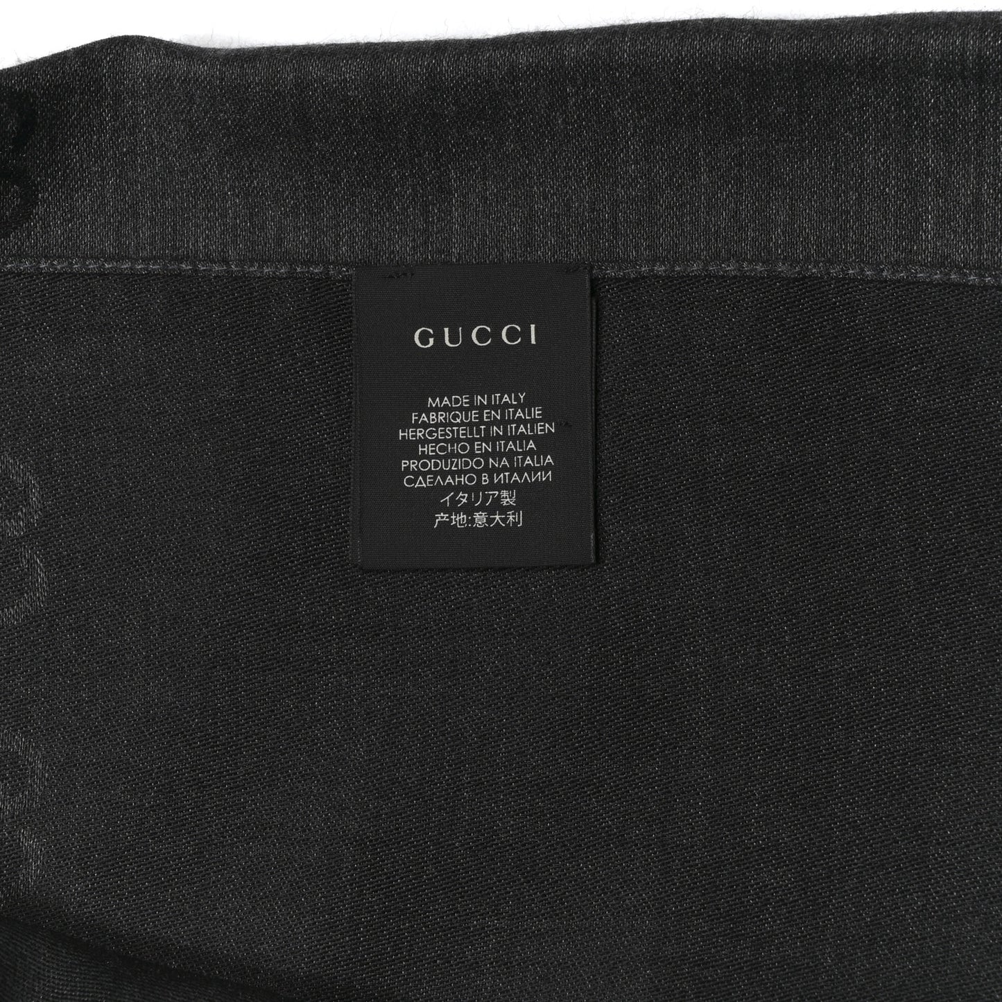 Wool Silk GG Monogram GGNat Scarf Black Anthracite
