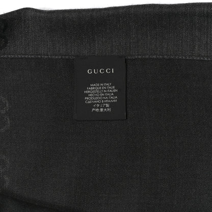 Gucci Wool Silk GG Monogram GGNat Scarf Black Anthracite 4 of 4