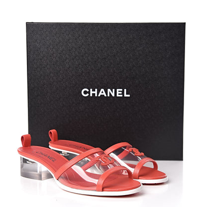 Chanel Lambskin PVC Mule 40 Transparent Red 8 of 8