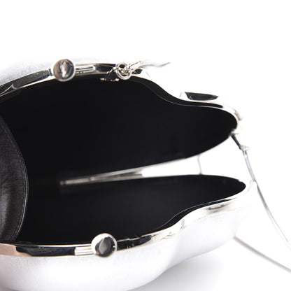 Saint Laurent Smooth Calfskin Heart Monogram Love Box Crossbody Silver 5 of 9
