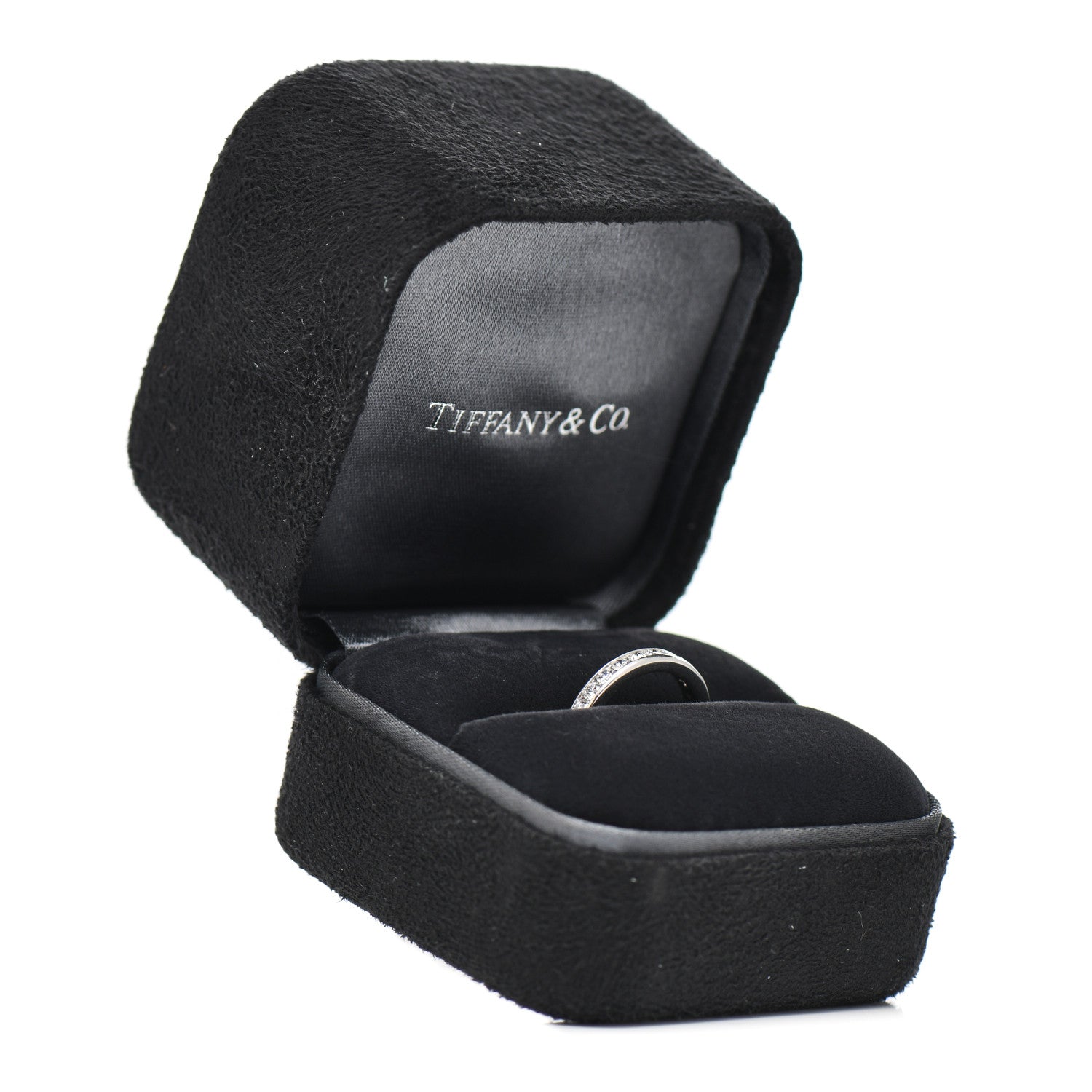 Tiffany Platinum Diamond 3mm Half Circle Wedding Band Ring 50 5.5 6 of 6