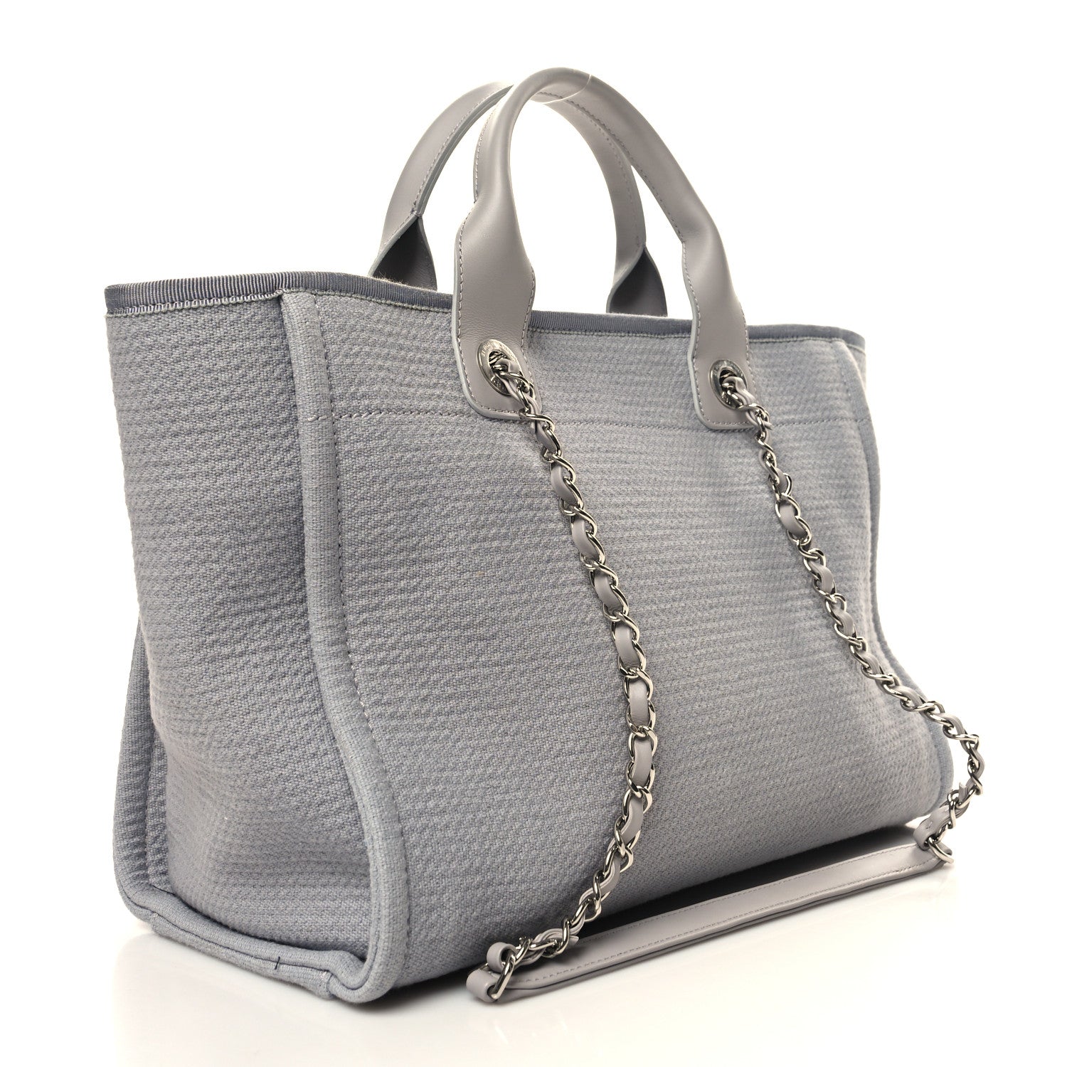 Chanel Mixed Fibers Calfskin Small Deauville Tote Grey 4 of 12