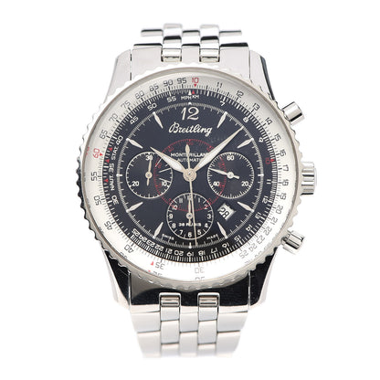 Breitling Stainless Steel 38mm Navitimer Montbrillant Chronograph Automatic Watch Black A41330 1 of 5