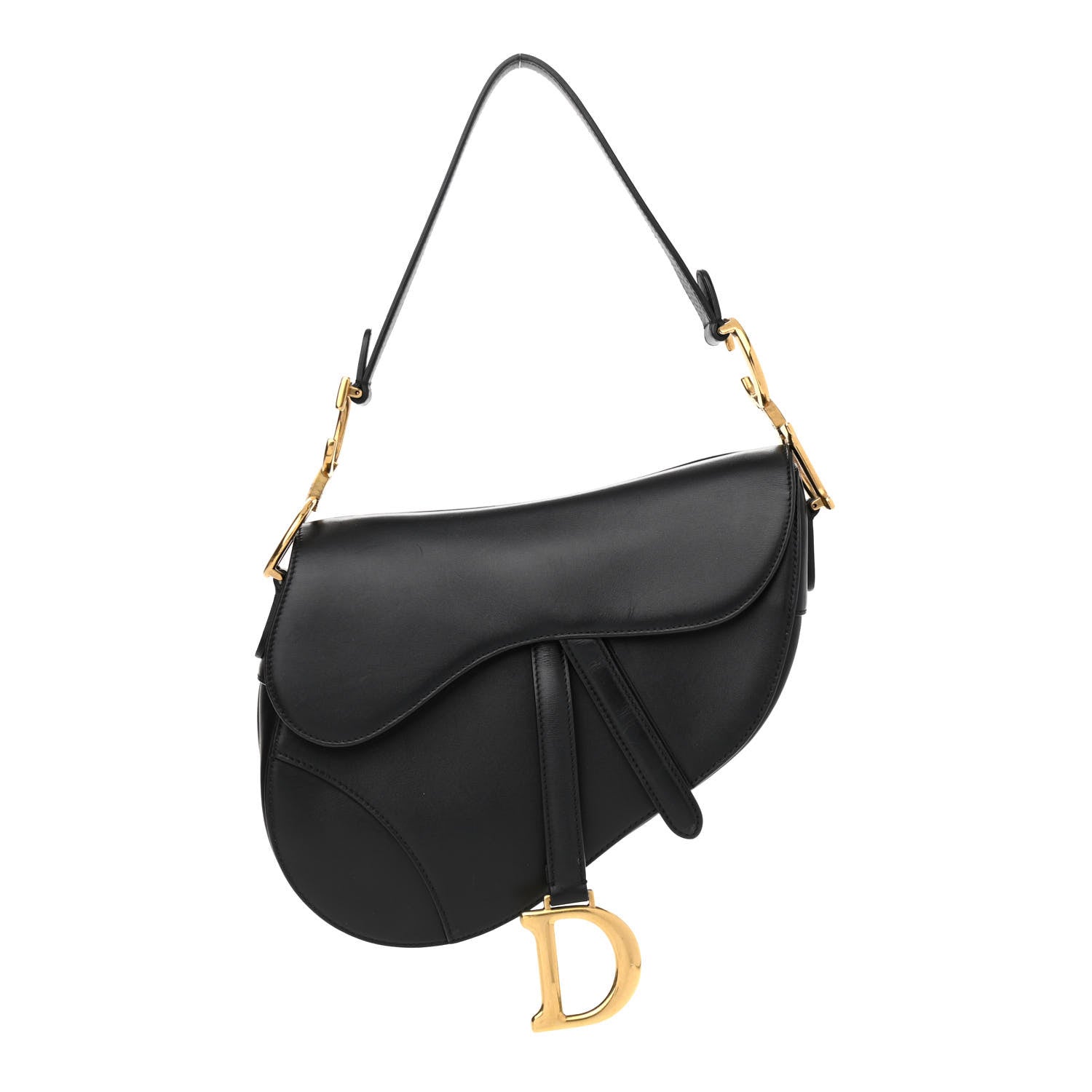 Christian Dior Calfskin Saddle Bag Black 1 of 12