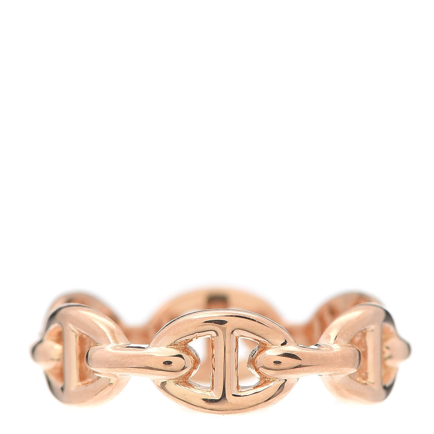18K Rose Gold PM Chaine D'Ancre Enchainee Ring 53 6.5