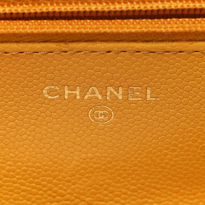Chanel Caviar Quilted Wallet on Chain WOC Yellow 6 of 13