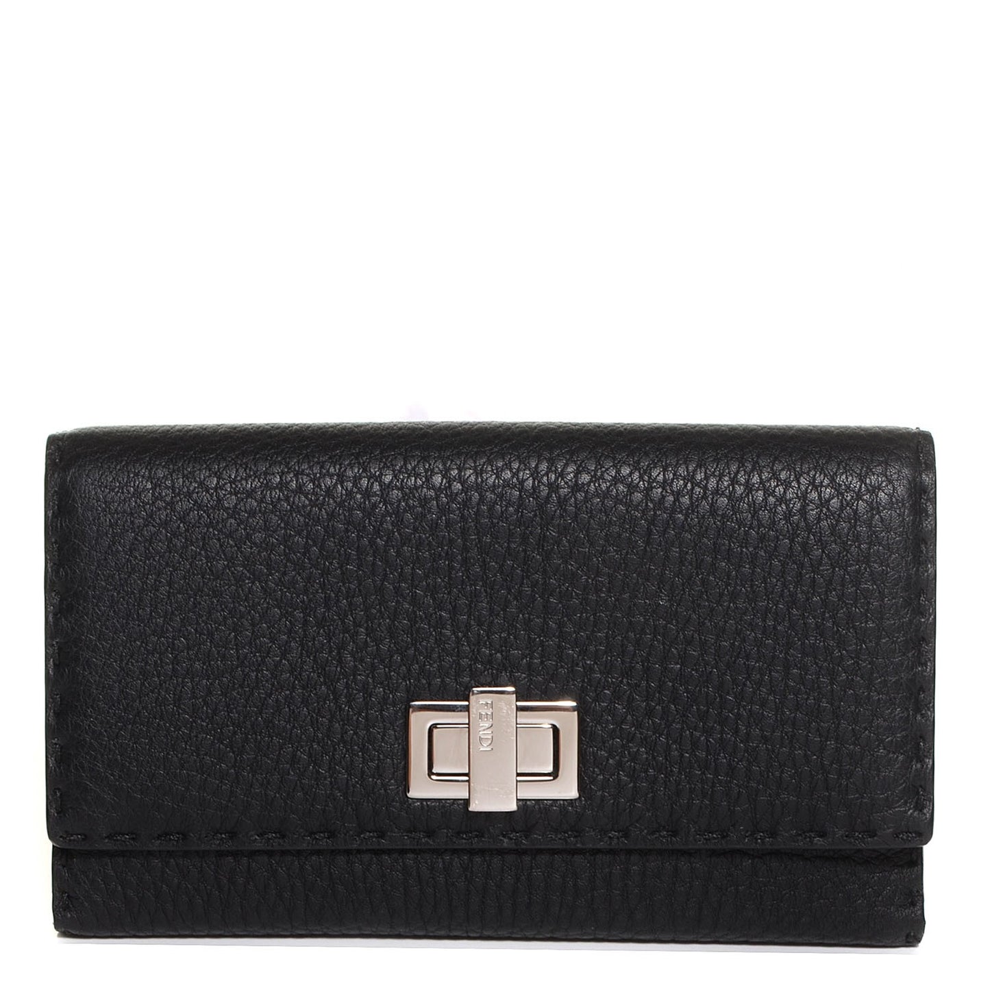 Cuoio Romano Selleria Peekaboo Continental Wallet Black