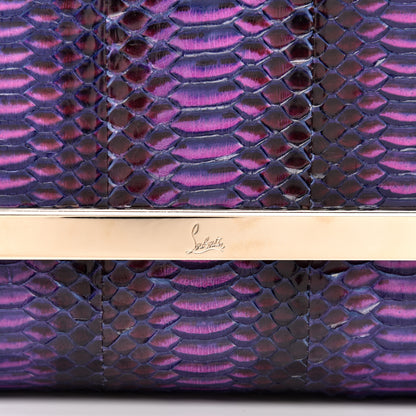 Christian Louboutin Watersnake Rocaille Rougissime Clutch Violet 10 of 11
