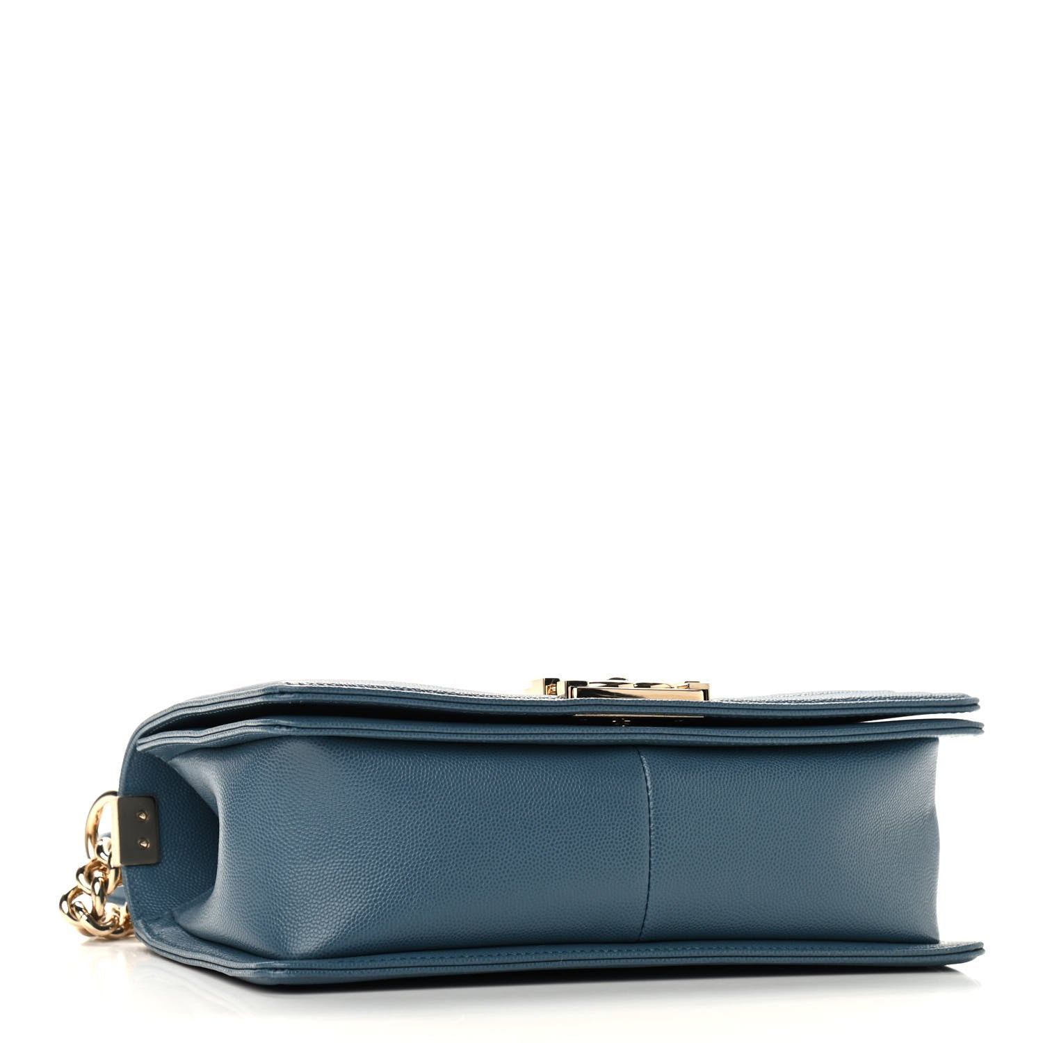 Chanel Caviar Chevron Quilted Medium Boy Flap Blue 4 of 9
