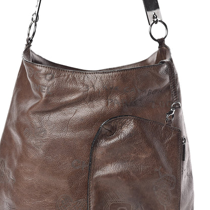 Chanel Calfskin Graffiti Mademoiselle Hobo Brown 8 of 12
