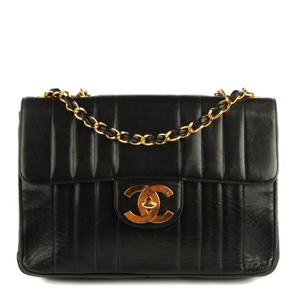 Chanel Lambskin Vertical Quilt Jumbo Flap Black 1 of 11