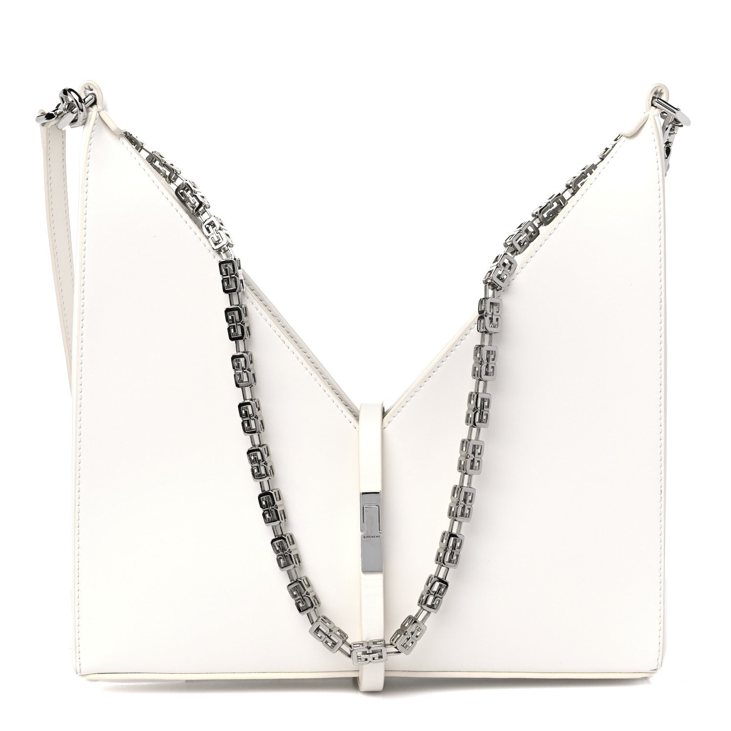 Givenchy Box Calfskin Small Cut Out Shoulder Bag Ivory 3 of 14