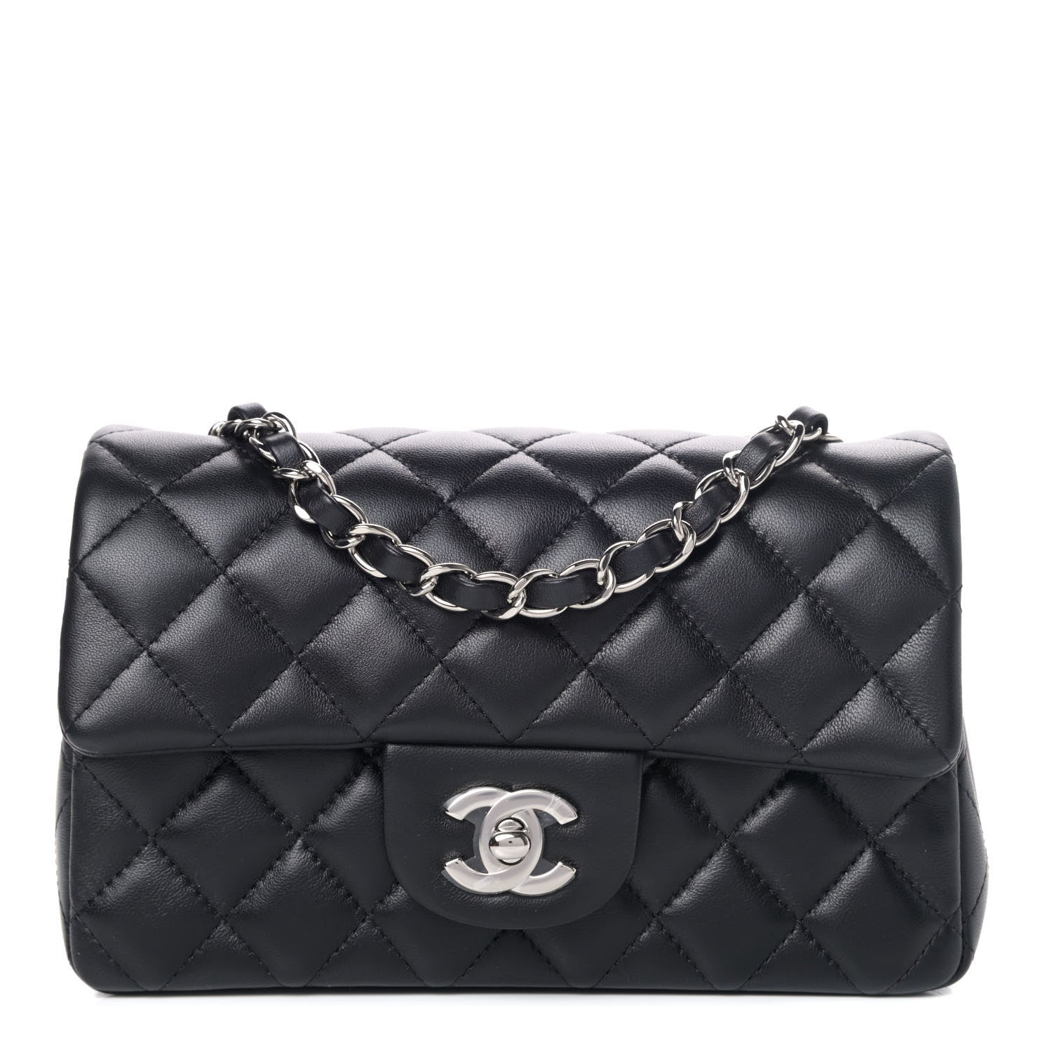 Chanel Lambskin Quilted Mini Rectangular Flap Black 1 of 4