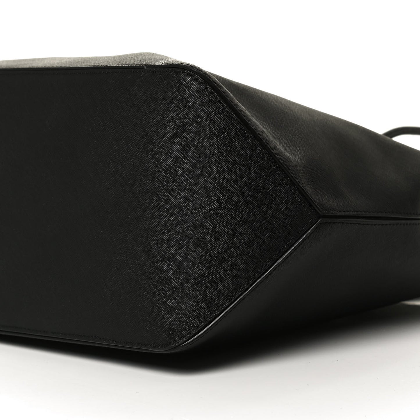 Calfskin Embossed Logo East West Shopper Tote Black